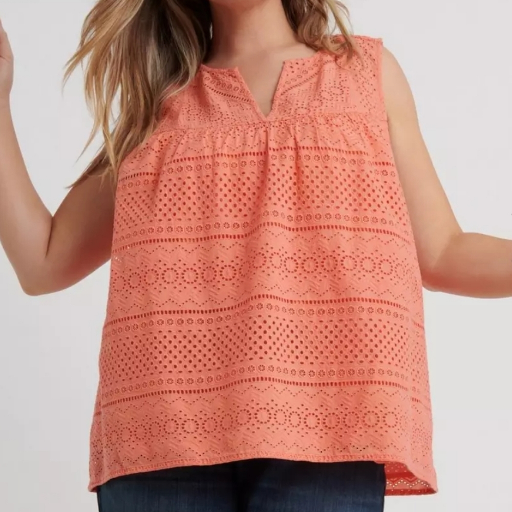 🎉HP🎉 Lucky Brand Women's Eyelet Tank Top - Picture 1 of 4